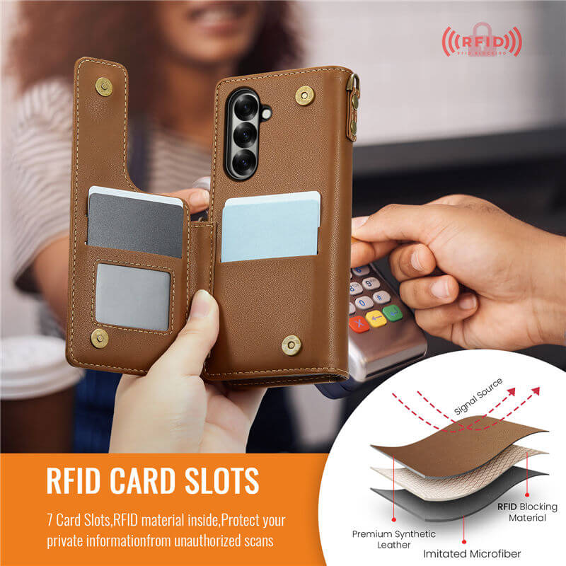 CaseMe Samsung Galaxy Z Fold7 Wallet RFID Blocking Kickstand Case
