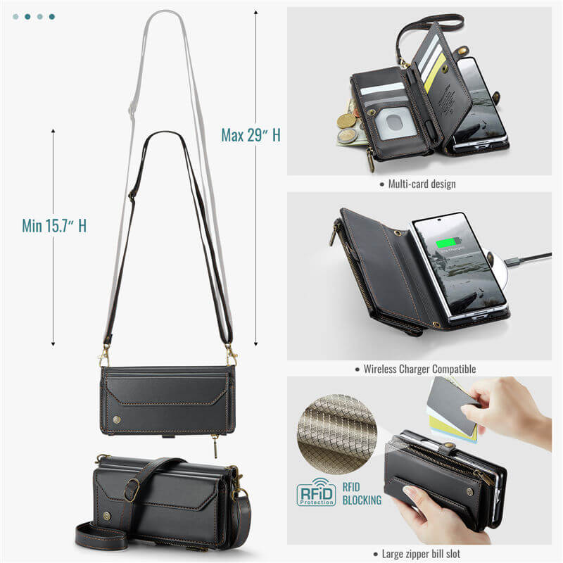 CaseMe Samsung Galaxy Z Fold7 Wallet RFID Blocking Crossbody Case