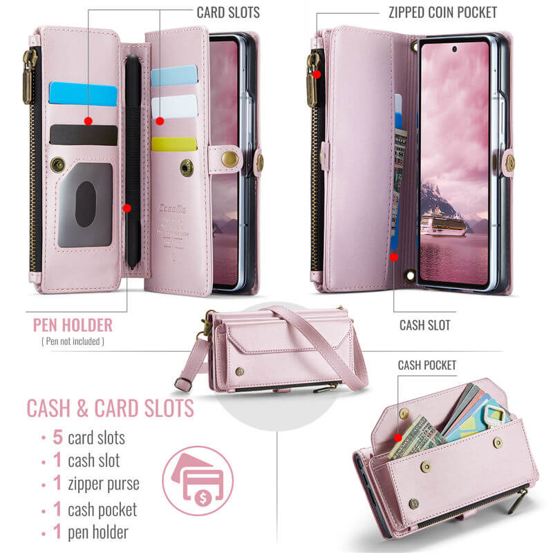CaseMe Samsung Galaxy Z Fold7 Wallet RFID Blocking Crossbody Case