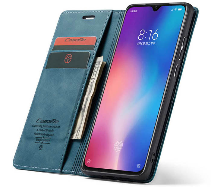 CaseMe Xiaomi Mi 9 Wallet Kickstand Magnetic Flip Leather Case