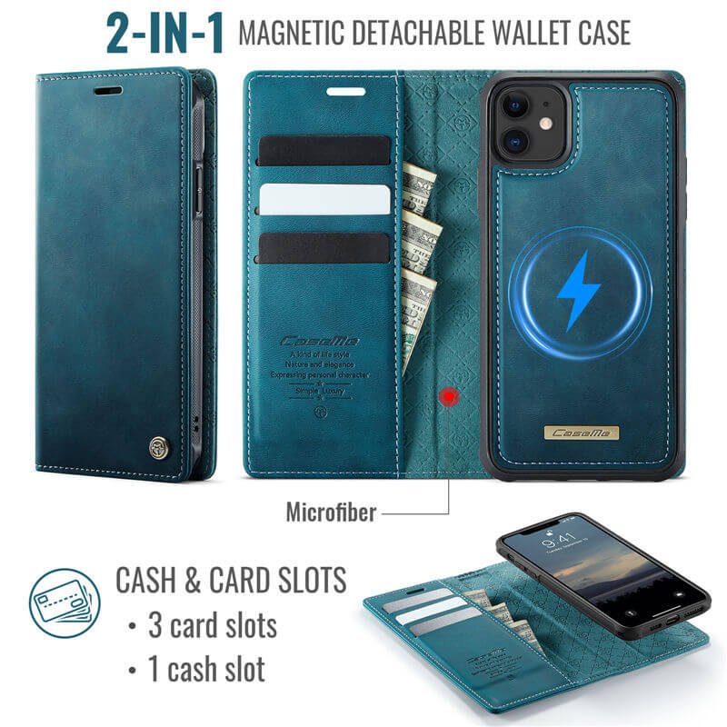 CaseMe iPhone 11 2-in-1 Magnetic Wallet Case