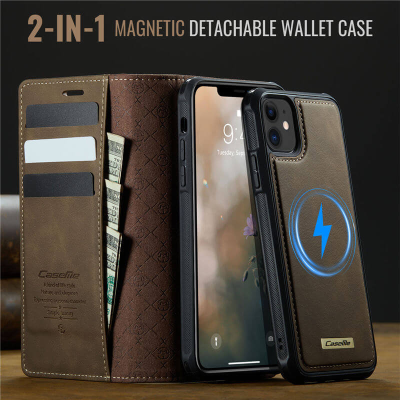 CaseMe iPhone 11 2-in-1 Magnetic Wallet Case