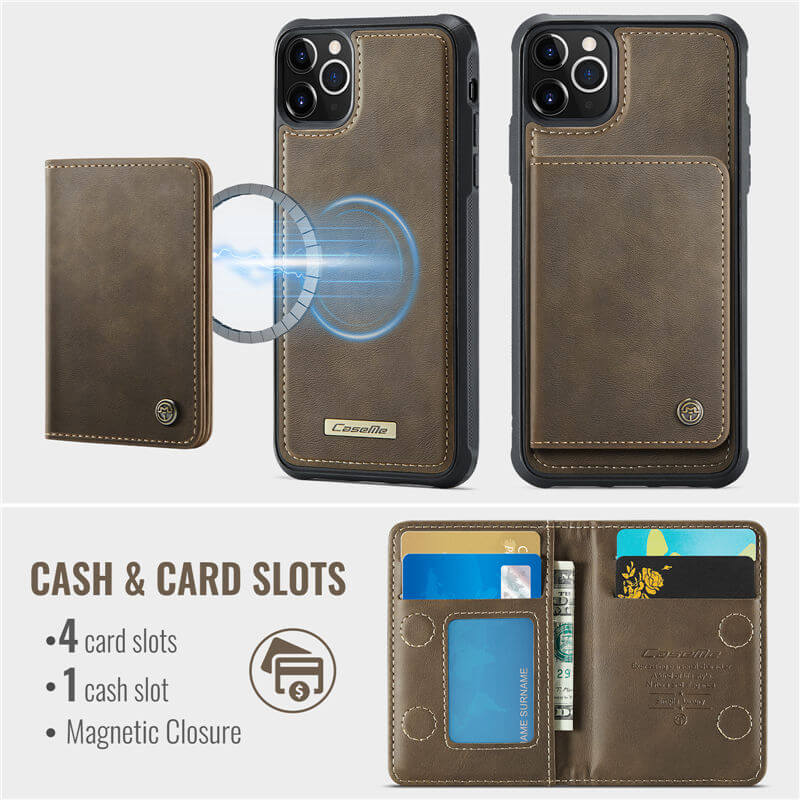 CaseMe iPhone 11 Pro Max 2-in-1 Detachable Magnetic Wallet Case