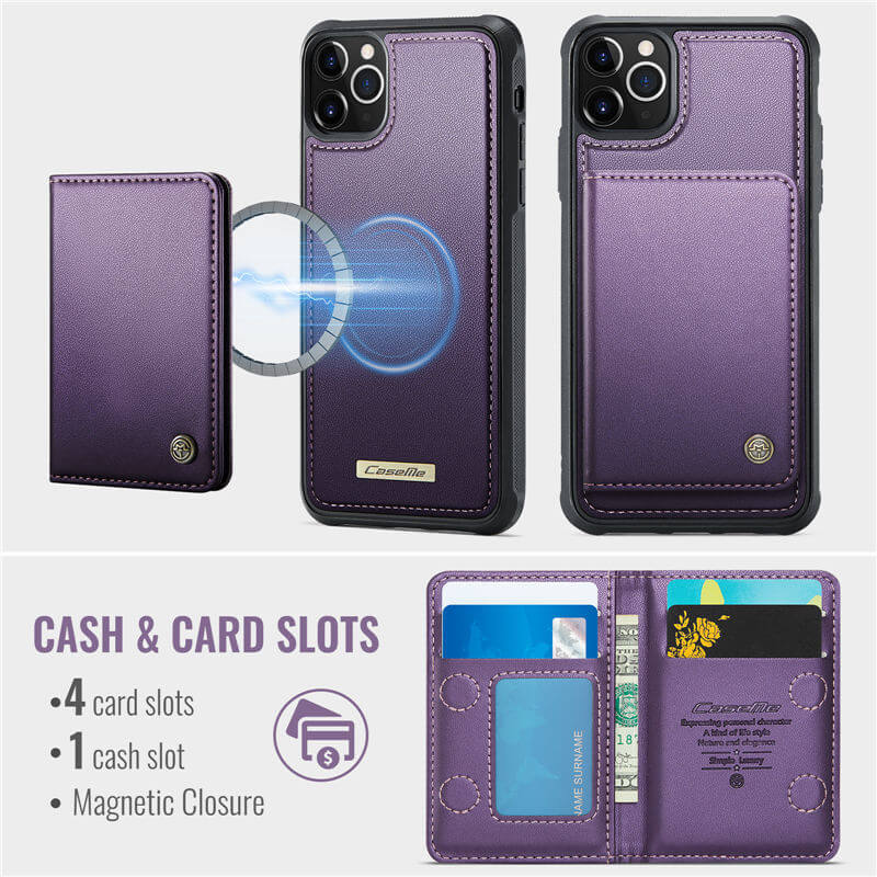 CaseMe iPhone 11 Pro Max 2-in-1 Detachable Magnetic Wallet Case