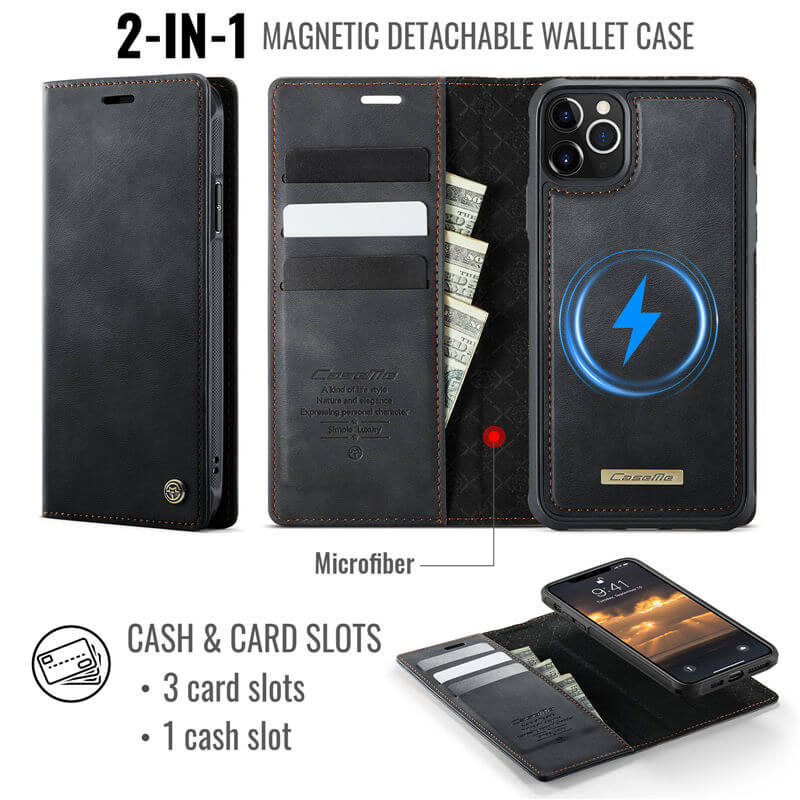 CaseMe iPhone 11 Pro 2-in-1 Magnetic Wallet Case