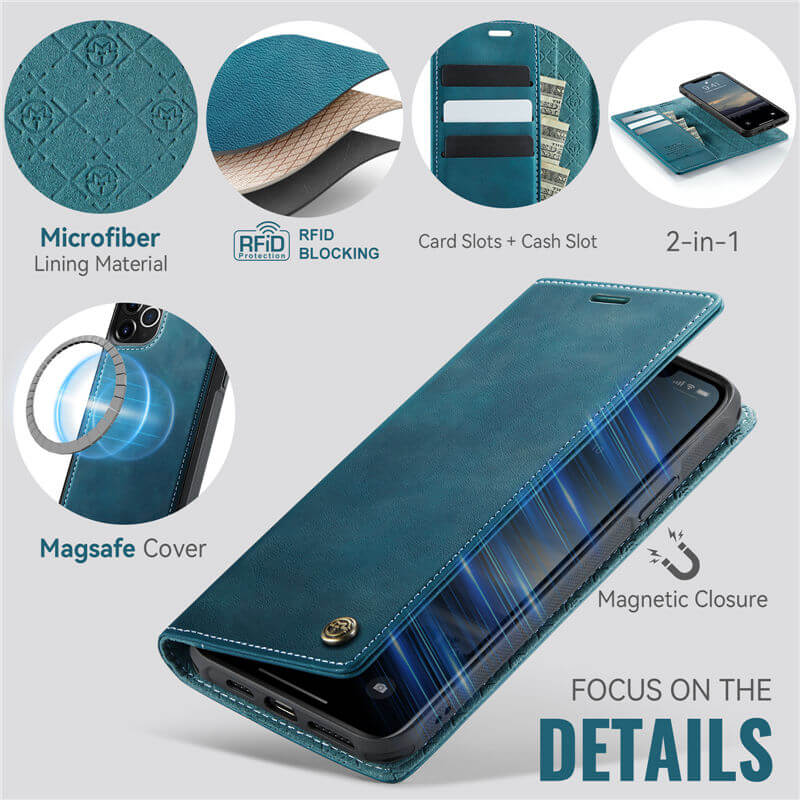 CaseMe iPhone 12/12 Pro 2-in-1 Magnetic Wallet Case