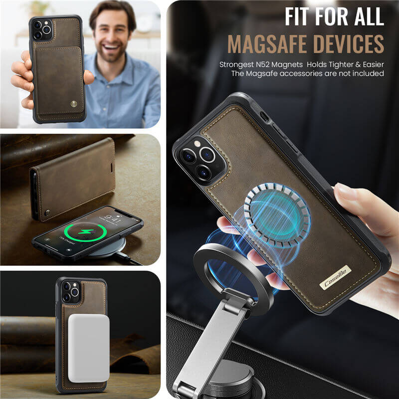 CaseMe iPhone 11 Pro Max 2-in-1 Magnetic Wallet Case