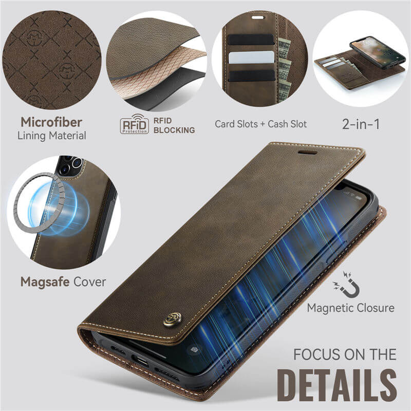 CaseMe iPhone 11 Pro Max 2-in-1 Magnetic Wallet Case