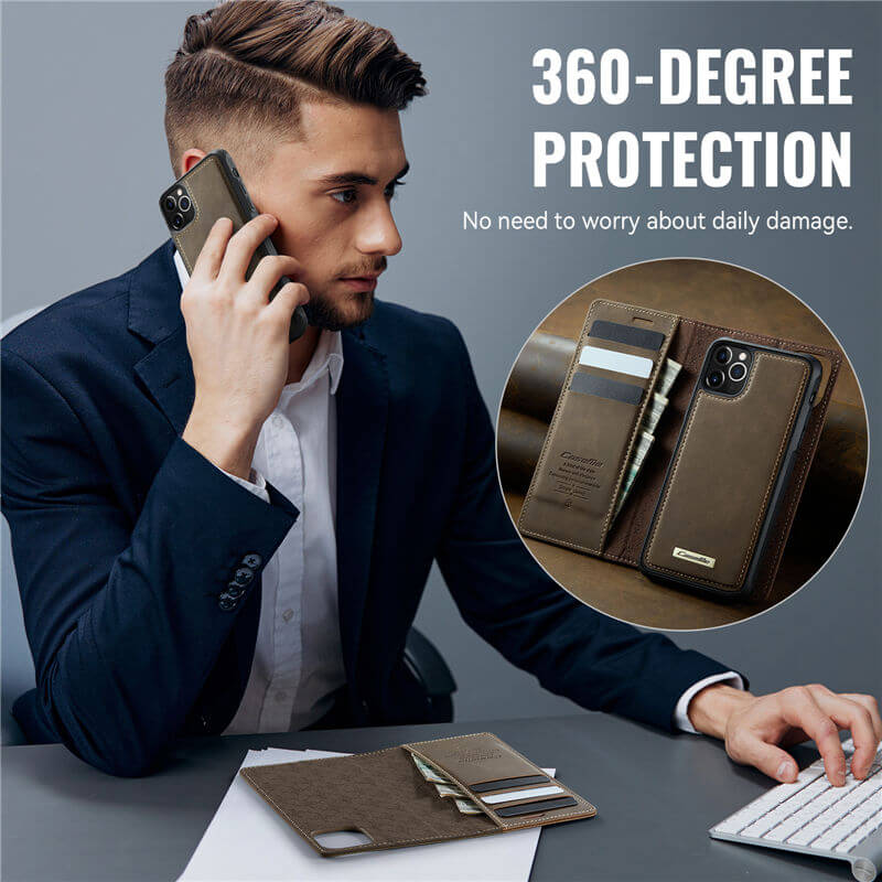 CaseMe iPhone 11 Pro Max 2-in-1 Magnetic Wallet Case