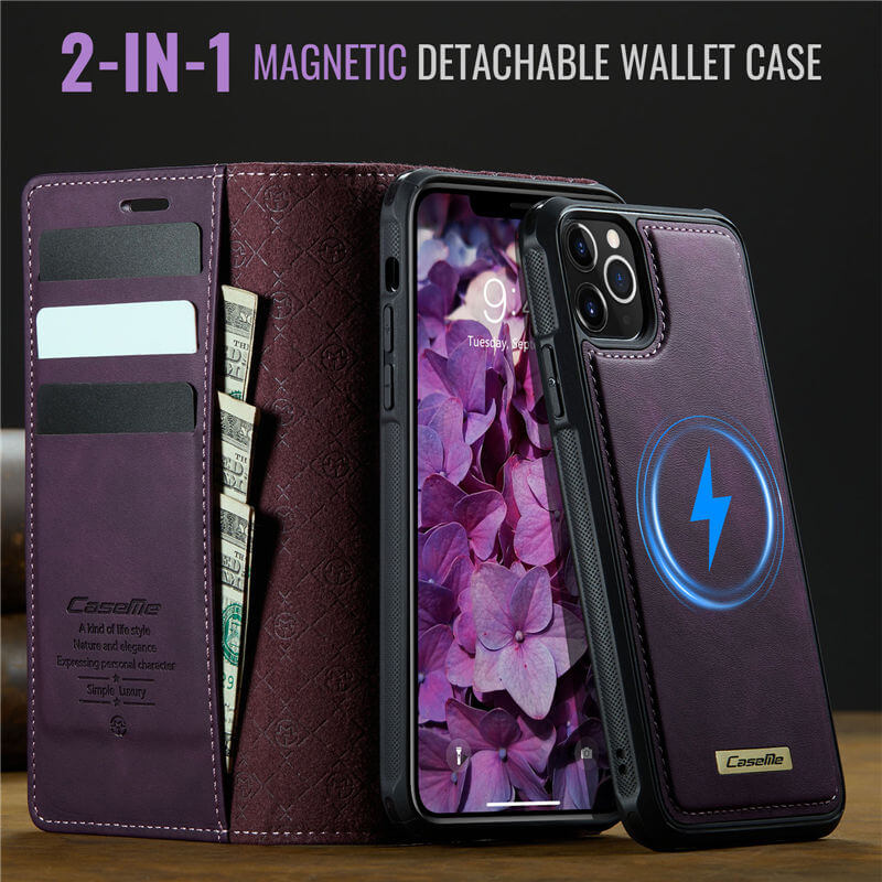 CaseMe iPhone 11 Pro Max 2-in-1 Magnetic Wallet Case