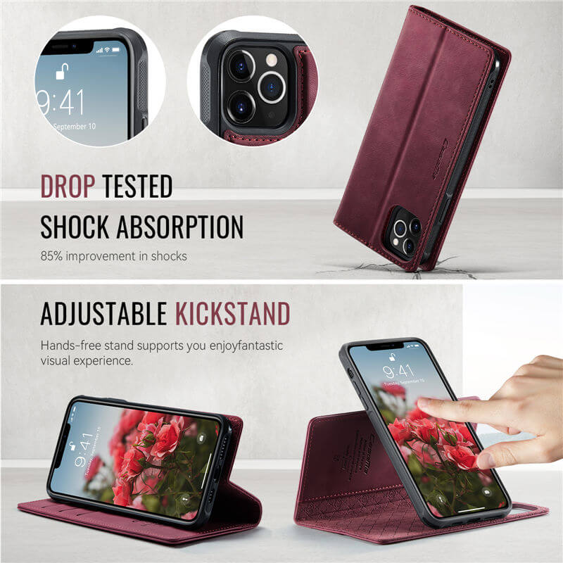 CaseMe iPhone 12/12 Pro 2-in-1 Magnetic Wallet Case