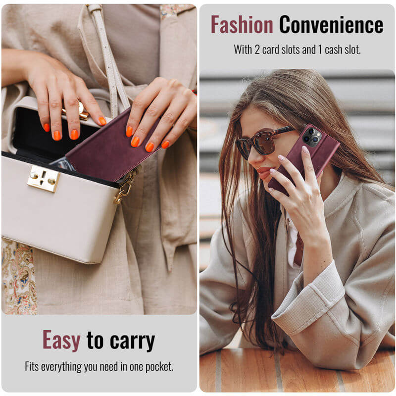 CaseMe iPhone 11 Pro Max Magnetic Wallet Case with RFID Blocking