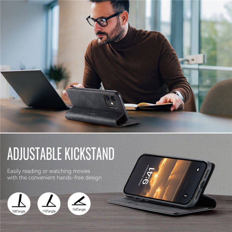 CaseMe iPhone 11 Magnetic Wallet Case with RFID Blocking