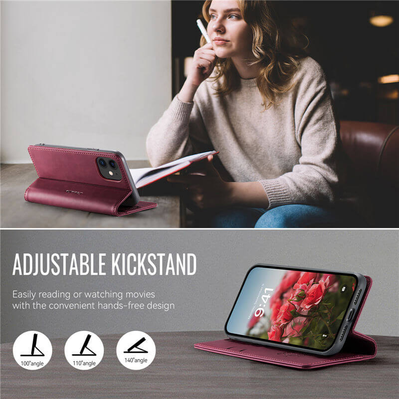 CaseMe iPhone 11 Magnetic Wallet Case with RFID Blocking