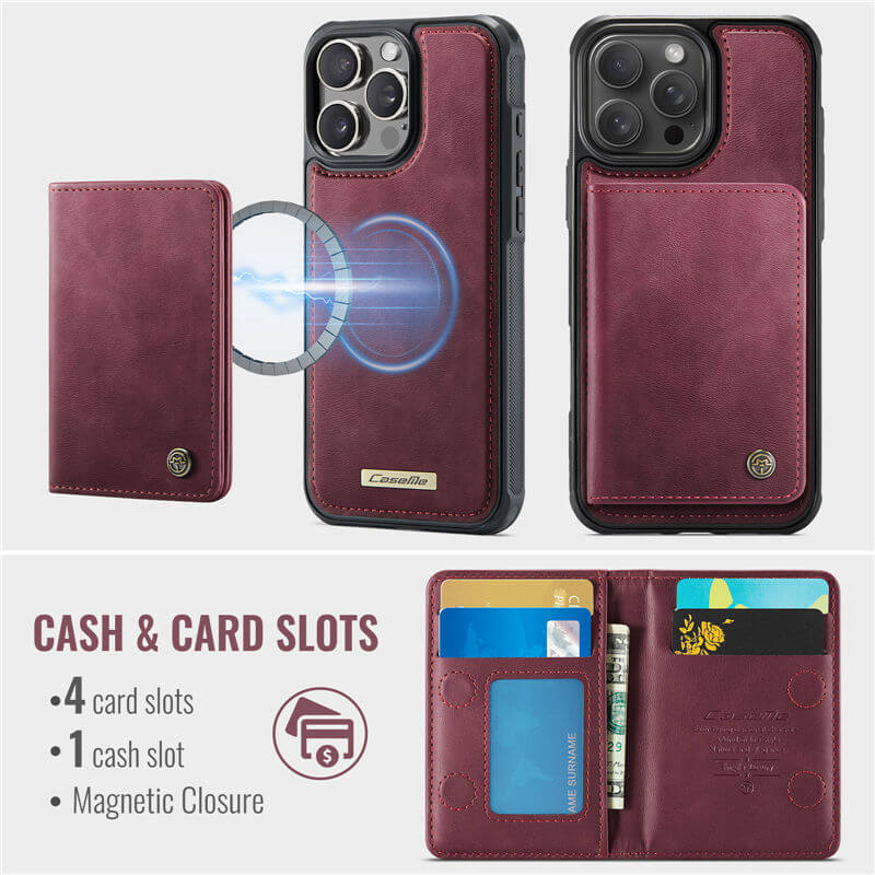 CaseMe iPhone 13 Pro 2-in-1 Detachable Magnetic Wallet Case