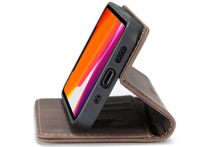 CaseMe iPhone 12 Wallet Kickstand Magnetic Flip Leather Case