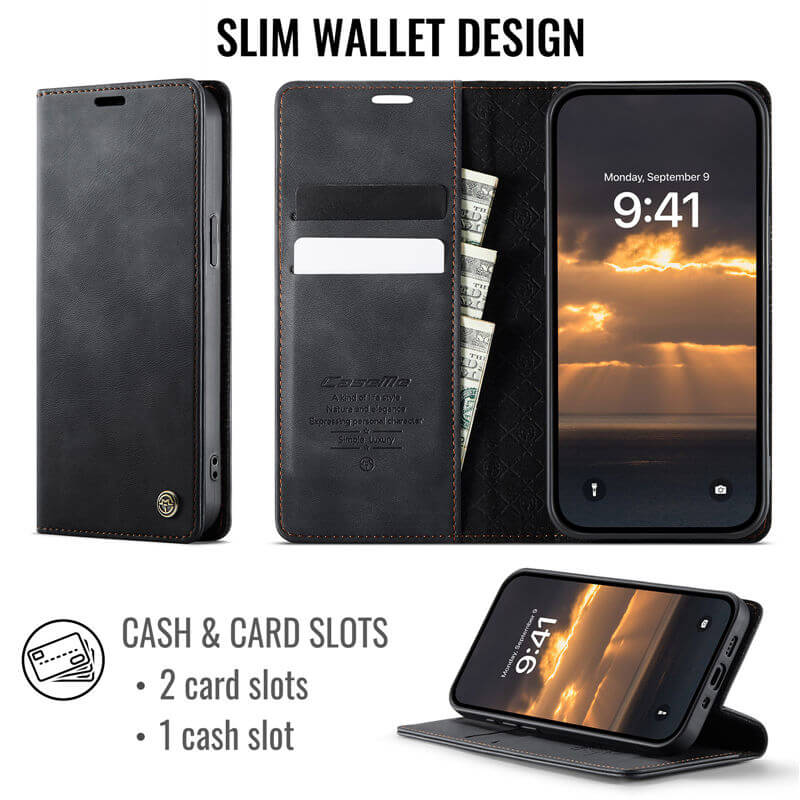 CaseMe iPhone 12 Mini Magnetic Wallet Case with RFID Blocking