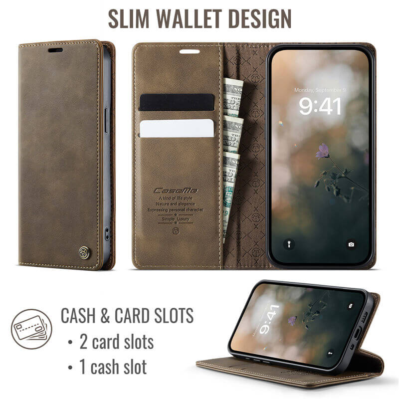 CaseMe iPhone 12 Mini Magnetic Wallet Case with RFID Blocking