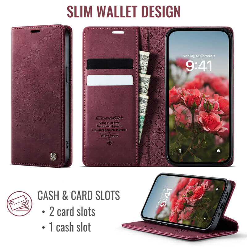 CaseMe iPhone 12 Mini Magnetic Wallet Case with RFID Blocking