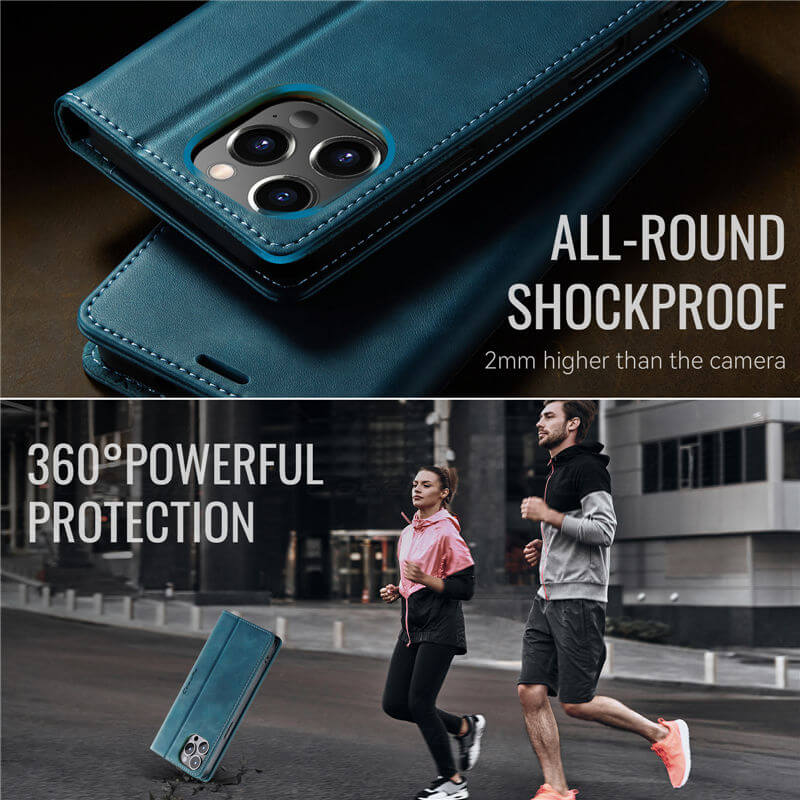 CaseMe iPhone 12/12 Pro Magnetic Wallet Case with RFID Blocking