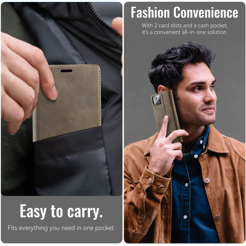 CaseMe iPhone 12/12 Pro Magnetic Wallet Case with RFID Blocking