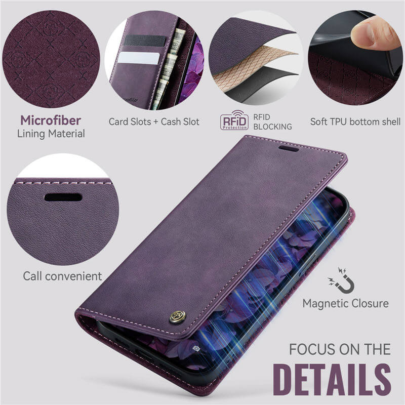 CaseMe iPhone 12/12 Pro Magnetic Wallet Case with RFID Blocking