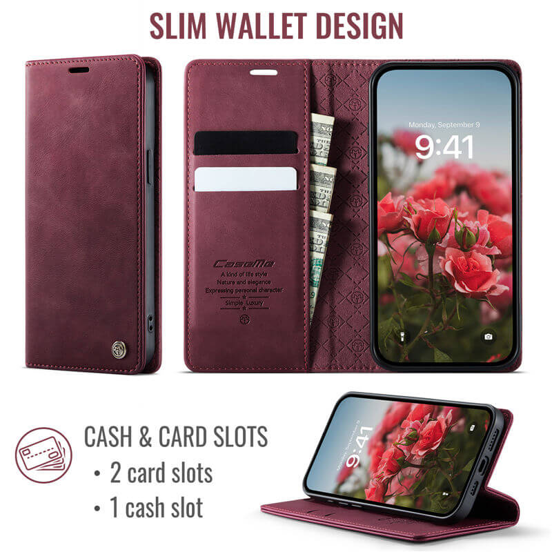 CaseMe iPhone 12/12 Pro Magnetic Wallet Case with RFID Blocking