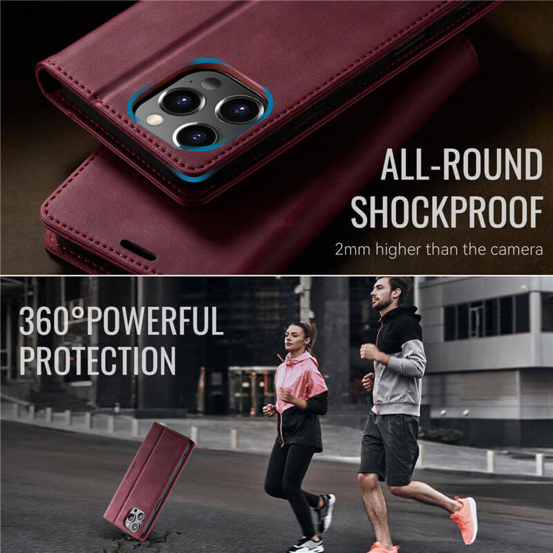 CaseMe iPhone 12/12 Pro Magnetic Wallet Case with RFID Blocking