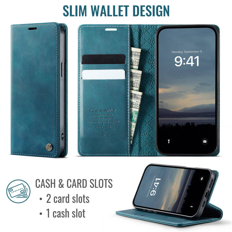 CaseMe iPhone 13 Magnetic Wallet Case with RFID Blocking