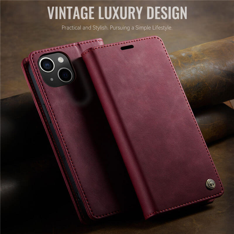 CaseMe iPhone 14 Plus Magnetic Wallet Case with RFID Blocking