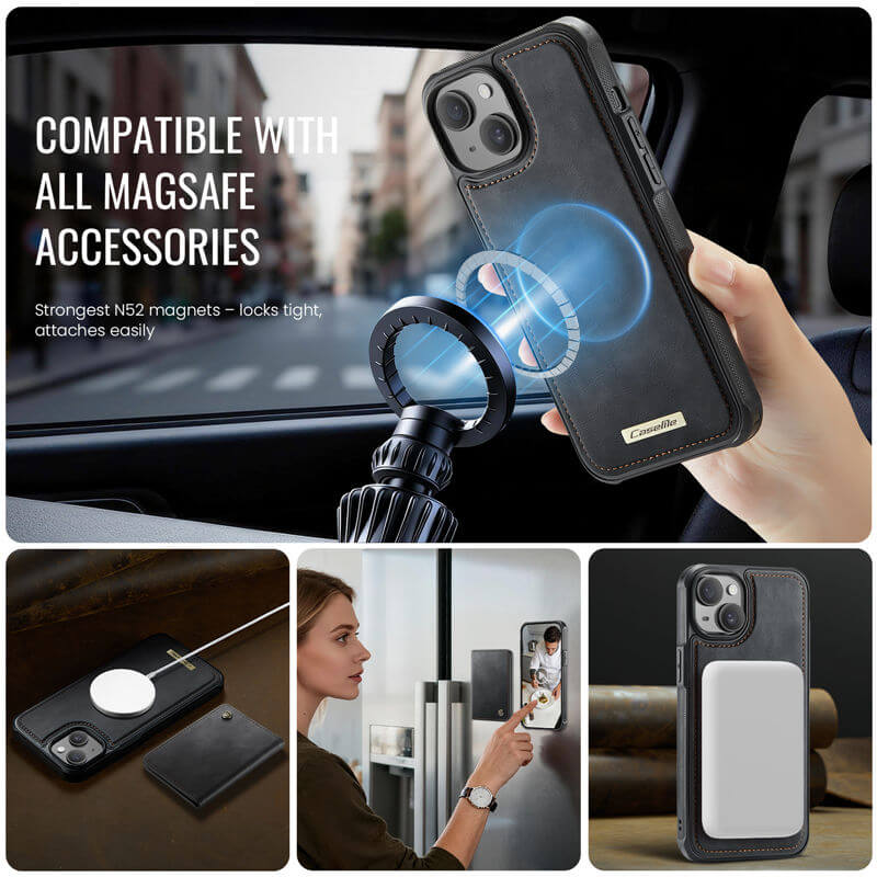 CaseMe iPhone 14 Plus 2-in-1 Detachable Magnetic Wallet Case