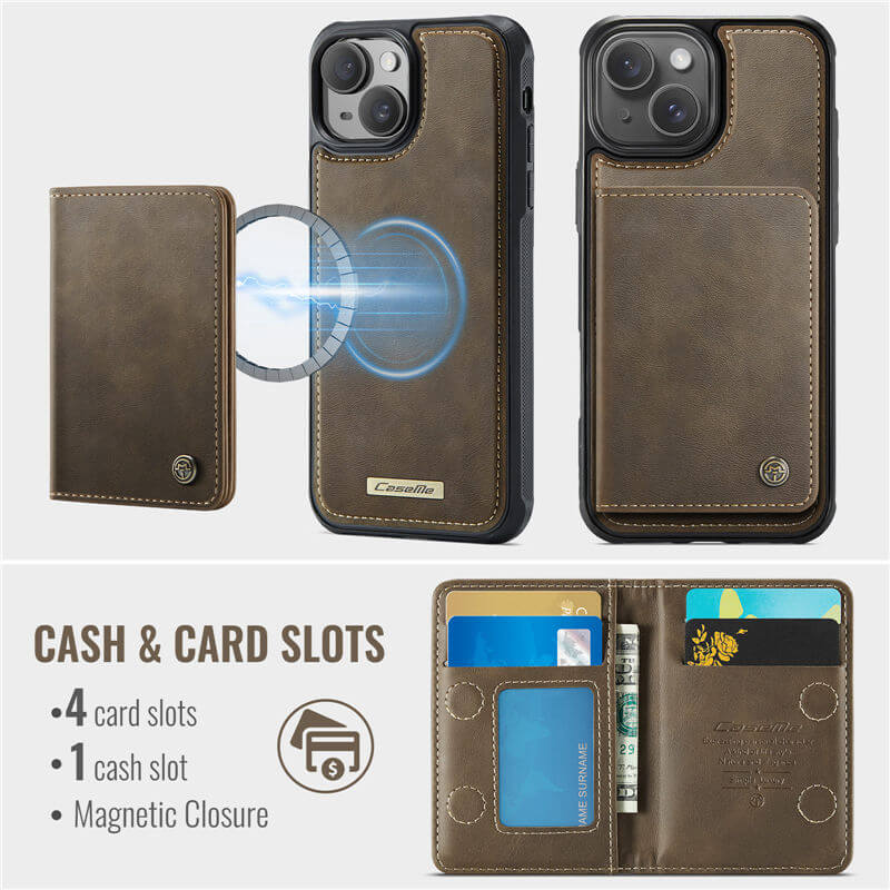 CaseMe iPhone 13 2-in-1 Detachable Magnetic Wallet Case