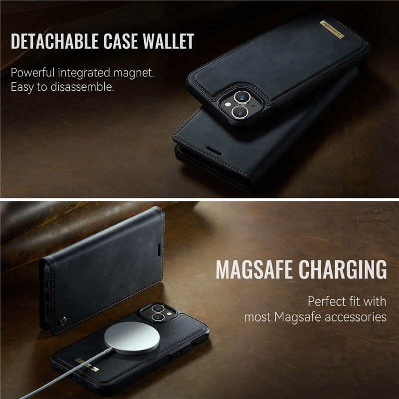 CaseMe iPhone 15 2-in-1 Magnetic Wallet Case