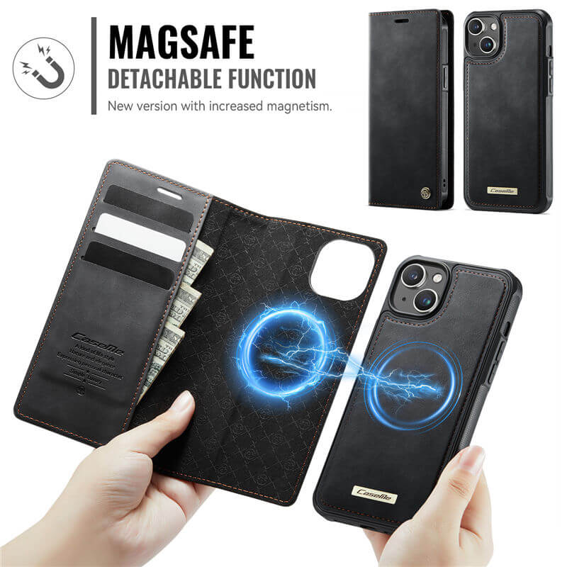 CaseMe iPhone 15 2-in-1 Magnetic Wallet Case