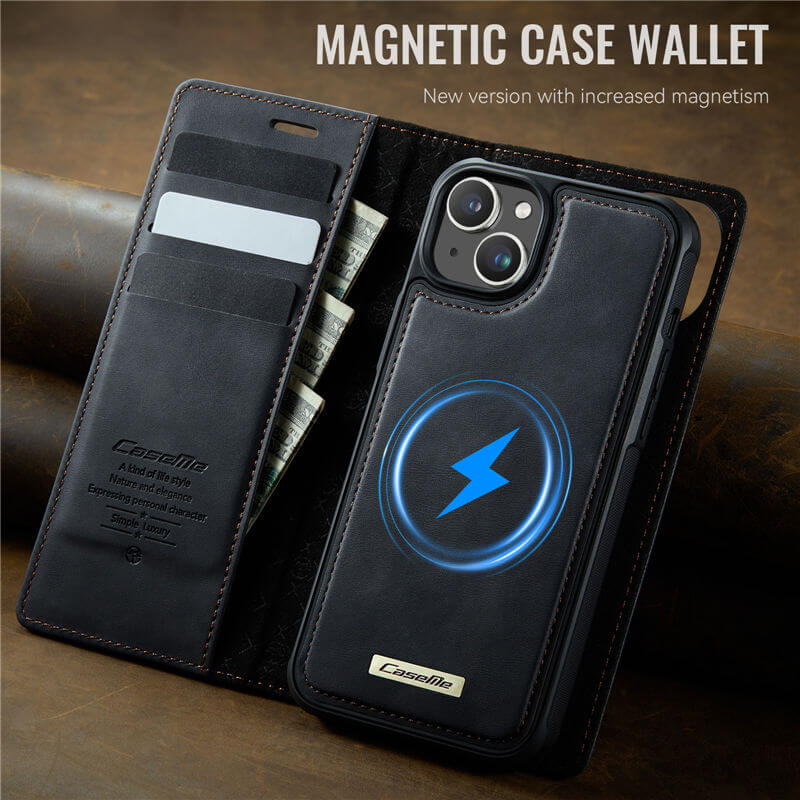 CaseMe iPhone 15 2-in-1 Magnetic Wallet Case