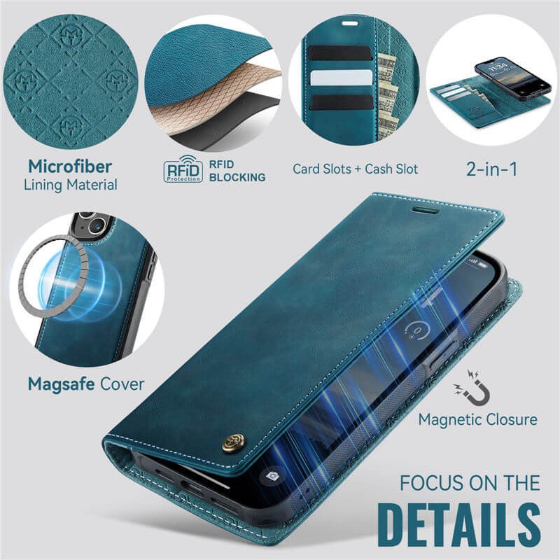 CaseMe iPhone 13 2-in-1 Magnetic Wallet Case