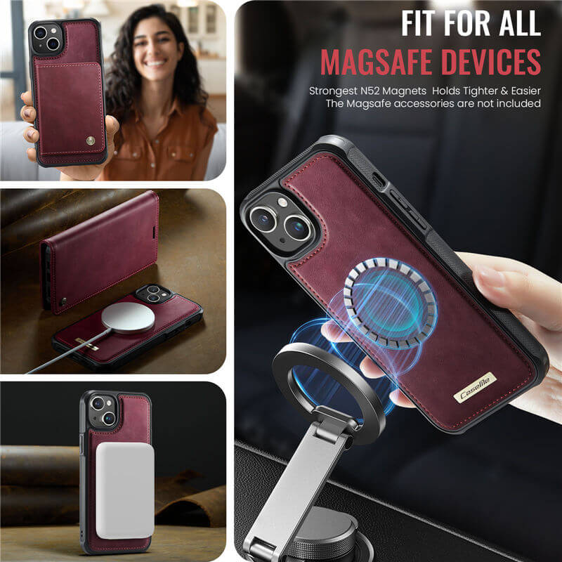 CaseMe iPhone 14 Plus 2-in-1 Magnetic Wallet Case