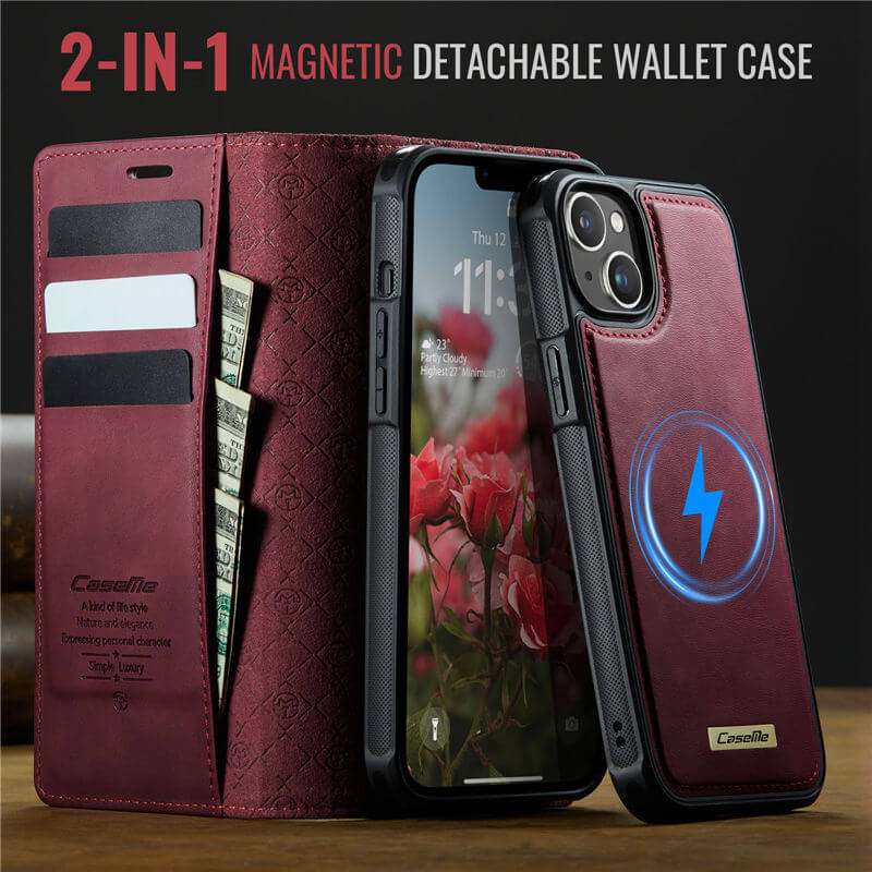 CaseMe iPhone 14 Plus 2-in-1 Magnetic Wallet Case