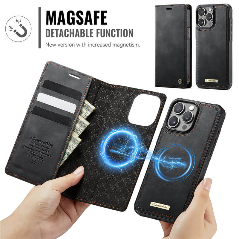CaseMe iPhone 15 Pro Max 2-in-1 Magnetic Wallet Case