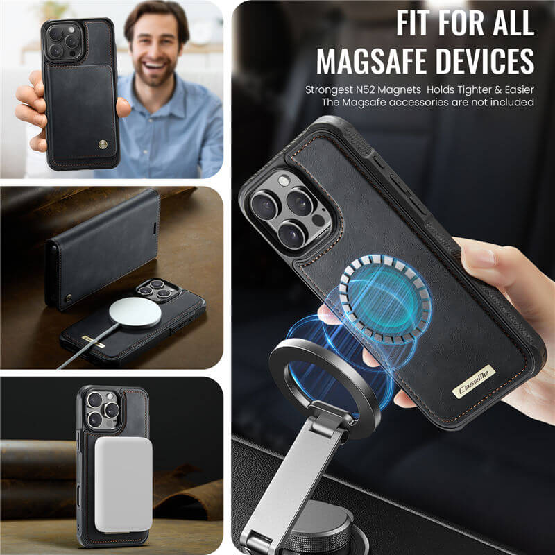 CaseMe iPhone 15 Pro Max 2-in-1 Magnetic Wallet Case
