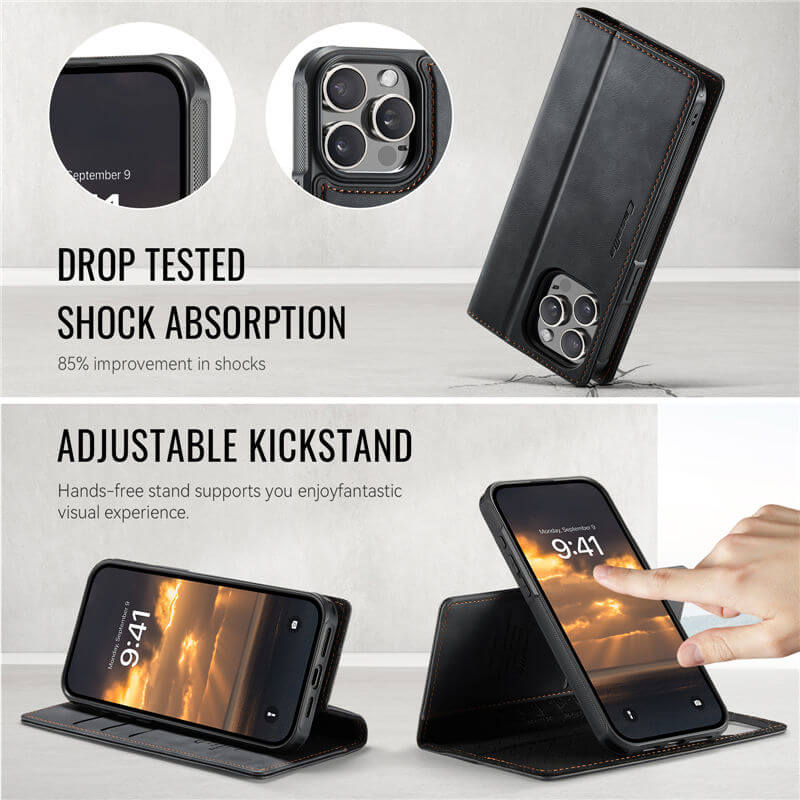 CaseMe iPhone 15 Pro Max 2-in-1 Magnetic Wallet Case