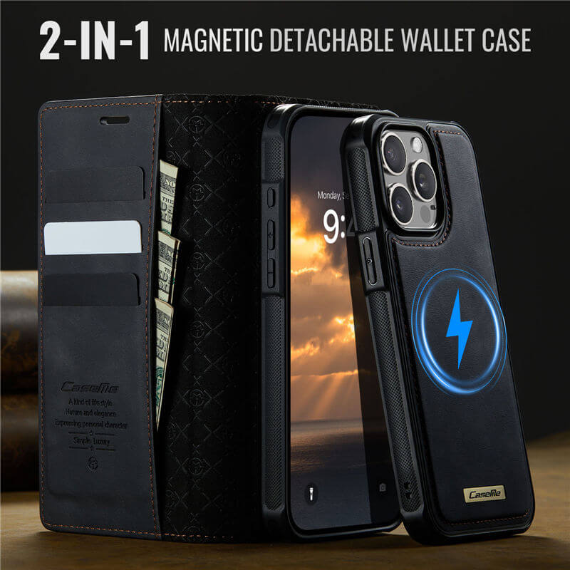 CaseMe iPhone 15 Pro Max 2-in-1 Magnetic Wallet Case