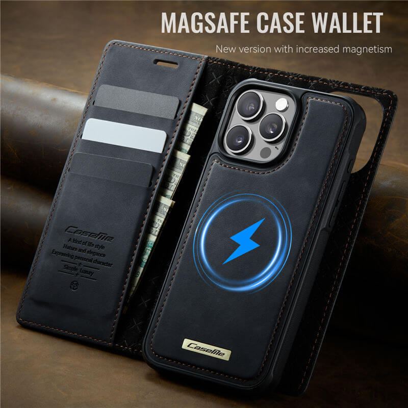 CaseMe iPhone 15 Pro Max 2-in-1 Magnetic Wallet Case