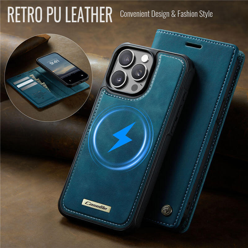 CaseMe iPhone 15 Pro 2-in-1 Magnetic Wallet Case