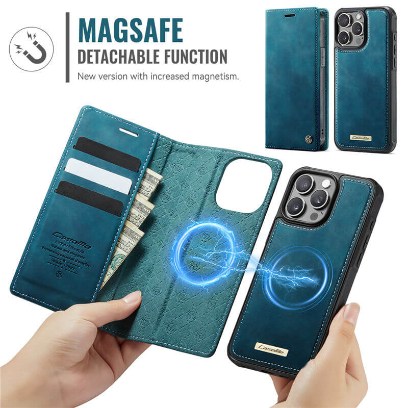 CaseMe iPhone 15 Pro 2-in-1 Magnetic Wallet Case