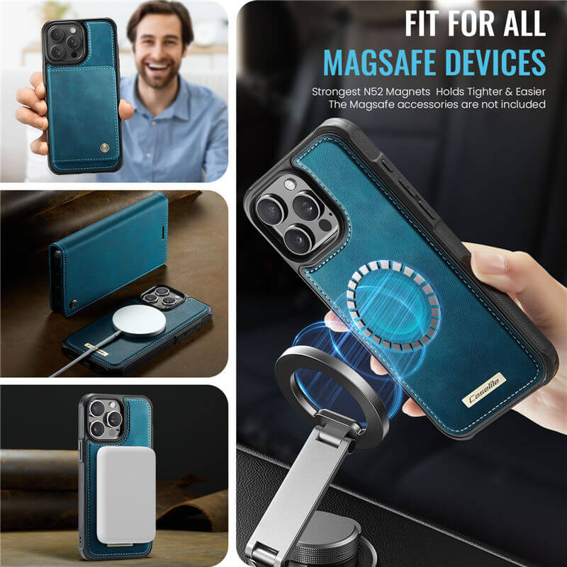 CaseMe iPhone 15 Pro 2-in-1 Magnetic Wallet Case