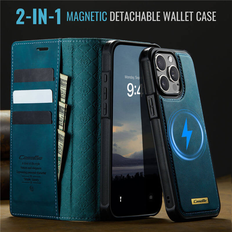 CaseMe iPhone 15 Pro 2-in-1 Magnetic Wallet Case