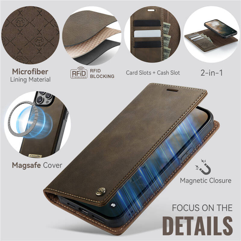 CaseMe iPhone 15 Pro Max 2-in-1 Magnetic Wallet Case