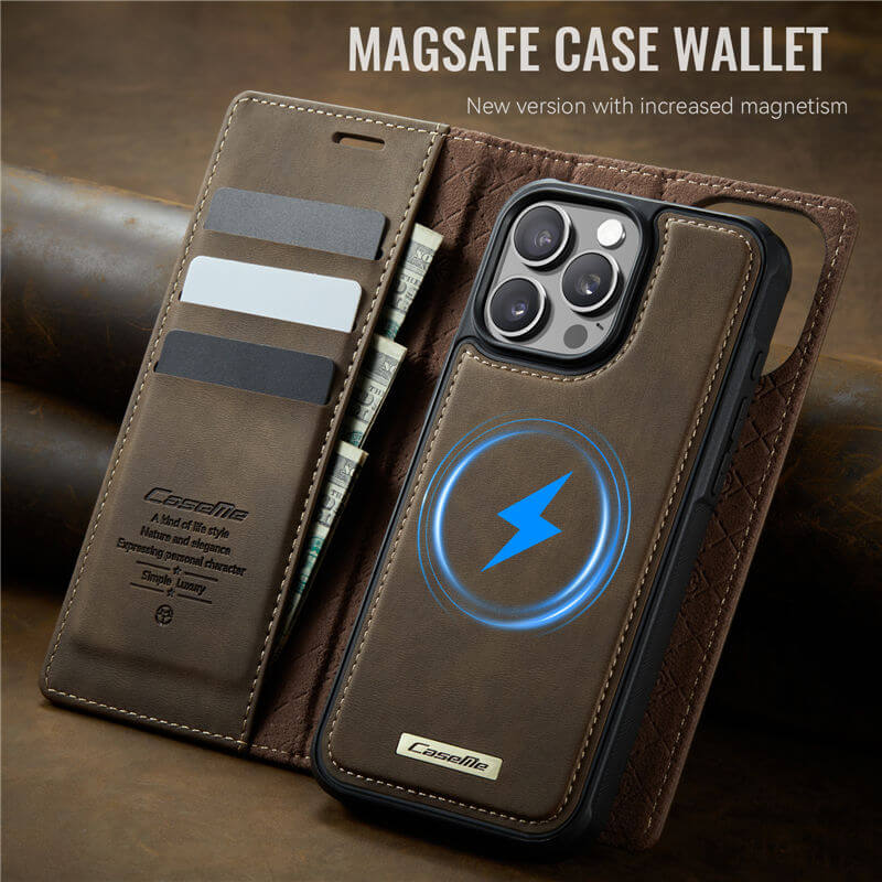 CaseMe iPhone 15 Pro Max 2-in-1 Magnetic Wallet Case