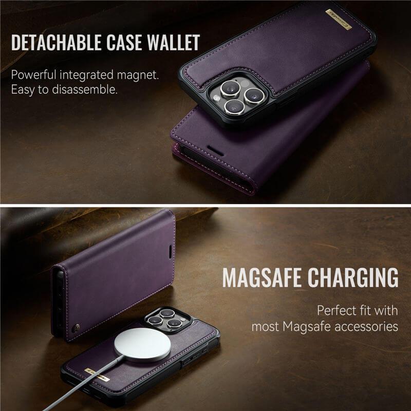 CaseMe iPhone 15 Pro Max 2-in-1 Magnetic Wallet Case